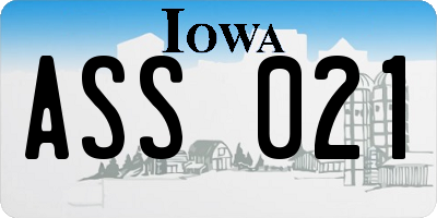 IA license plate ASS021