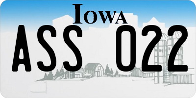 IA license plate ASS022