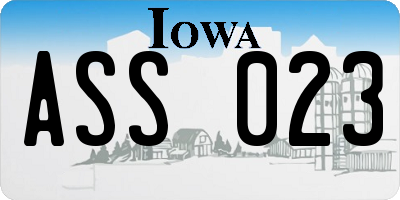 IA license plate ASS023