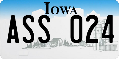 IA license plate ASS024