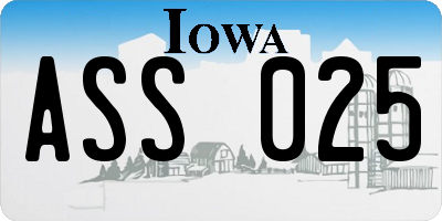 IA license plate ASS025