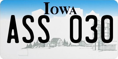 IA license plate ASS030