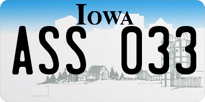 IA license plate ASS033