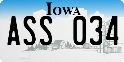 IA license plate ASS034