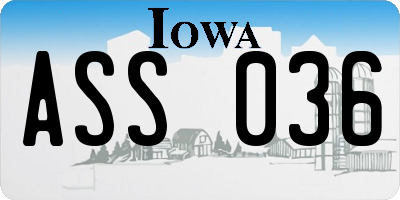 IA license plate ASS036