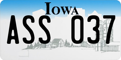 IA license plate ASS037