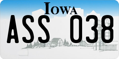 IA license plate ASS038