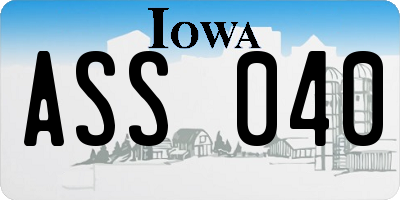 IA license plate ASS040