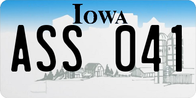 IA license plate ASS041