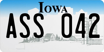 IA license plate ASS042