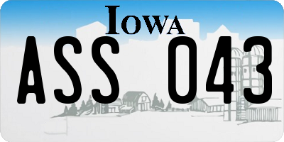 IA license plate ASS043