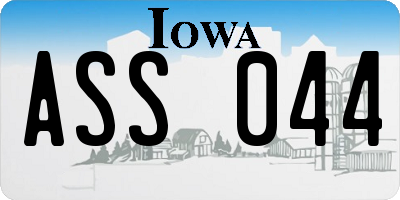 IA license plate ASS044