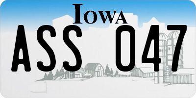 IA license plate ASS047