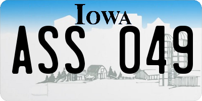 IA license plate ASS049