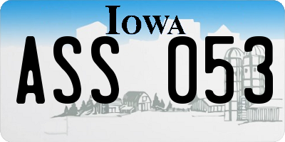 IA license plate ASS053
