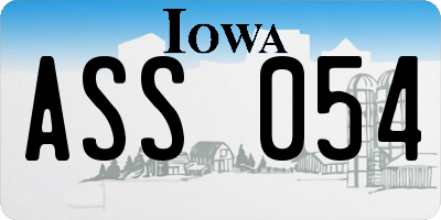 IA license plate ASS054