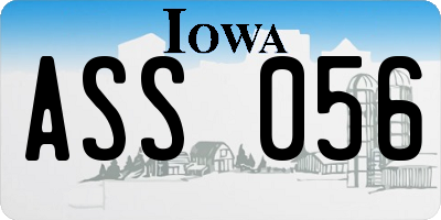 IA license plate ASS056