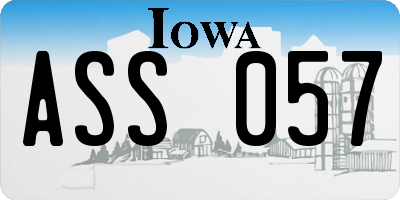 IA license plate ASS057