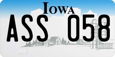 IA license plate ASS058