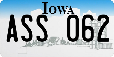 IA license plate ASS062