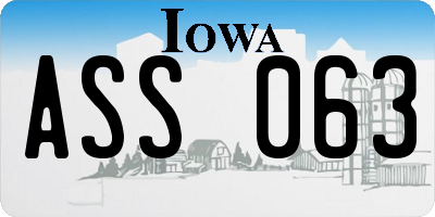 IA license plate ASS063