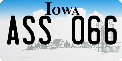 IA license plate ASS066