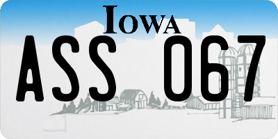 IA license plate ASS067