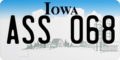 IA license plate ASS068