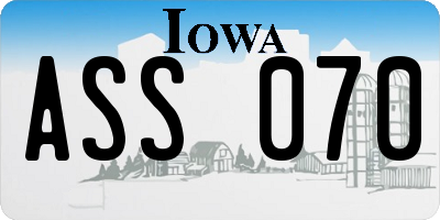 IA license plate ASS070