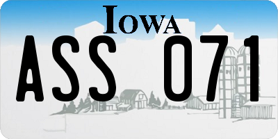 IA license plate ASS071