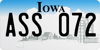 IA license plate ASS072