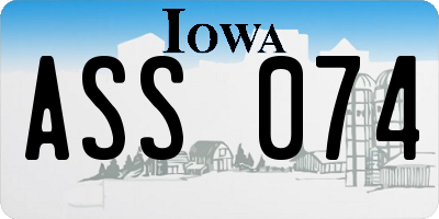 IA license plate ASS074