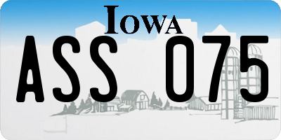 IA license plate ASS075
