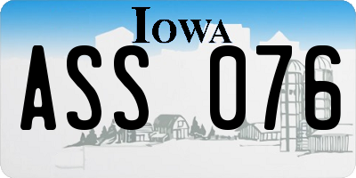 IA license plate ASS076