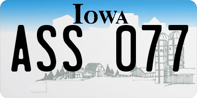 IA license plate ASS077