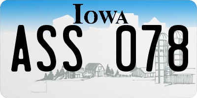IA license plate ASS078