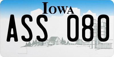IA license plate ASS080