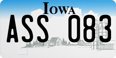 IA license plate ASS083