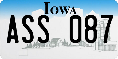 IA license plate ASS087
