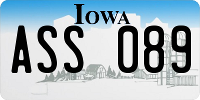 IA license plate ASS089