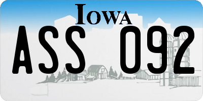 IA license plate ASS092