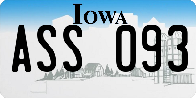 IA license plate ASS093
