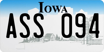 IA license plate ASS094