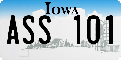 IA license plate ASS101