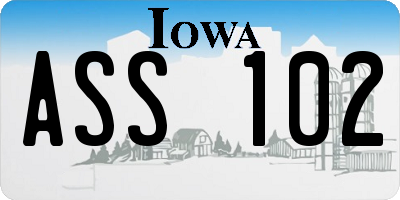 IA license plate ASS102