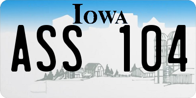 IA license plate ASS104