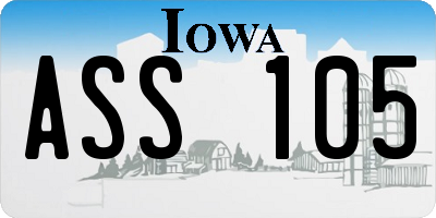IA license plate ASS105