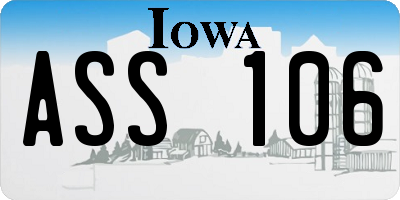 IA license plate ASS106