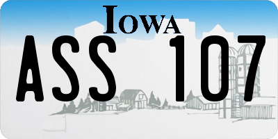 IA license plate ASS107