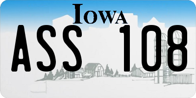 IA license plate ASS108